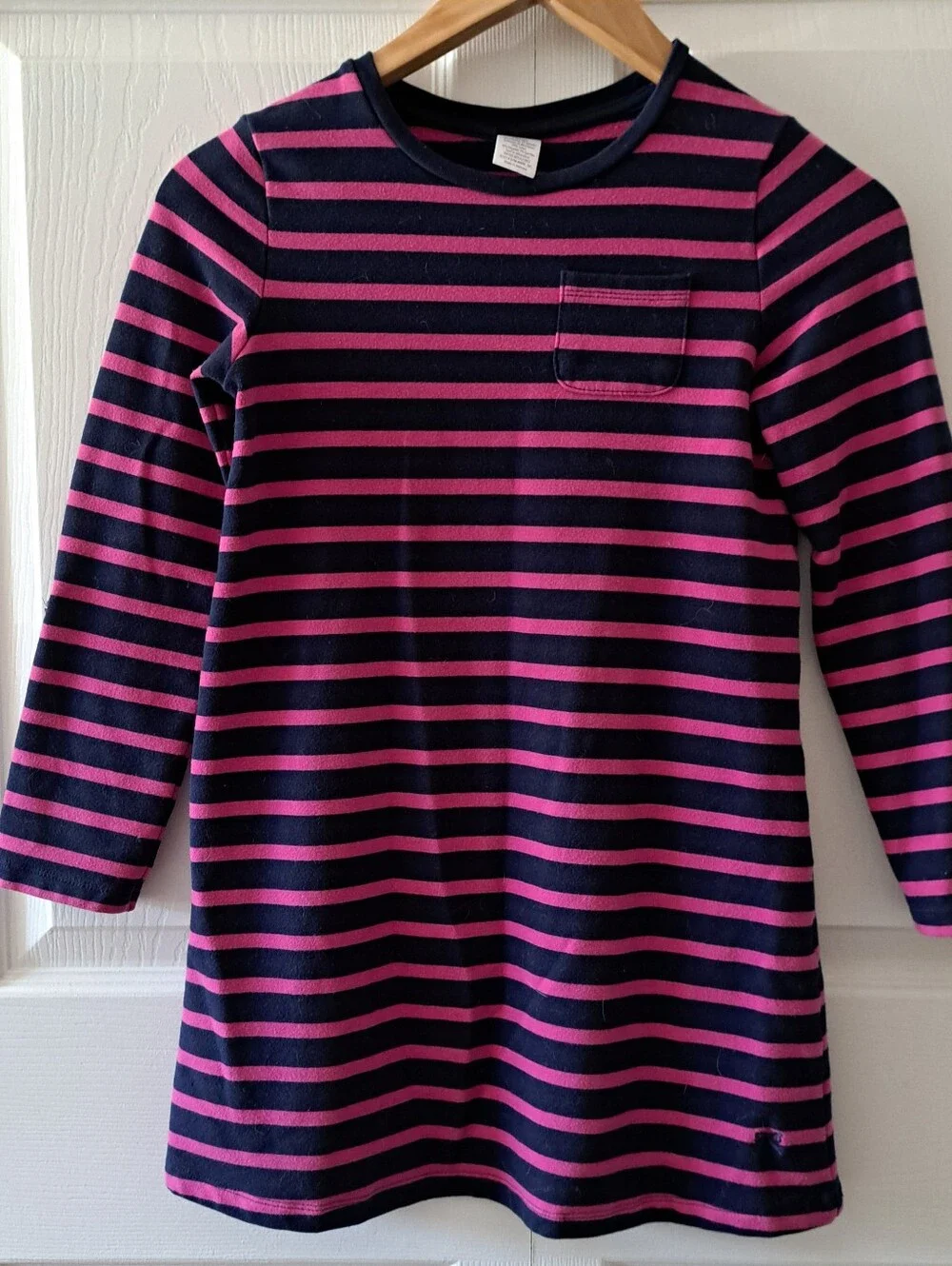 Gymboree Navy and Pink Striped Long-Sleeve Dress